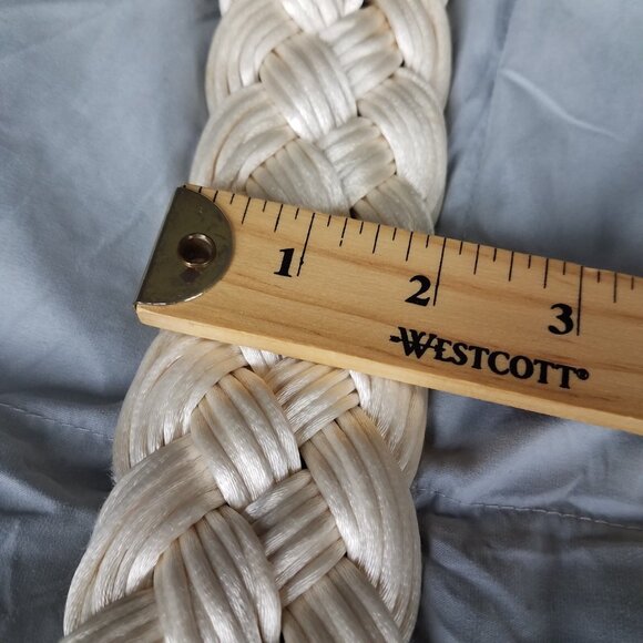 Vintage Carolyn Tanner Braided Belt White Cottagecore Boho Feminine Small XS - Picture 13 of 13